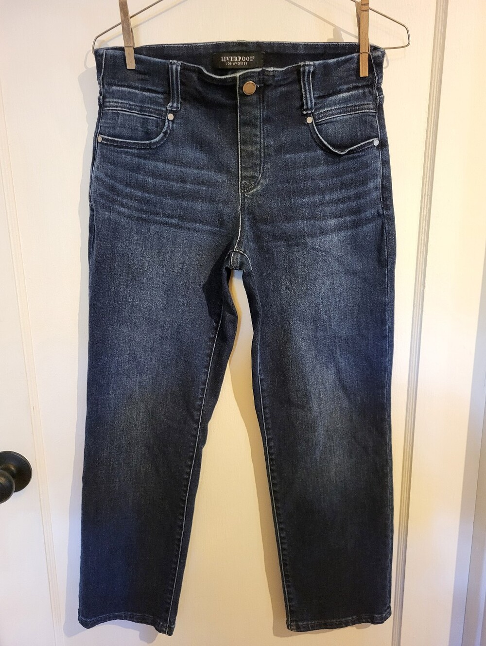 Liverpool Gia Glider Slim Fit Dark Blue Pull On Jeans. Size 6/28 Petite - Picture 4 of 15